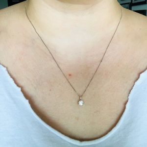 Half Carat Diamond Necklace with 14k Gold Chain